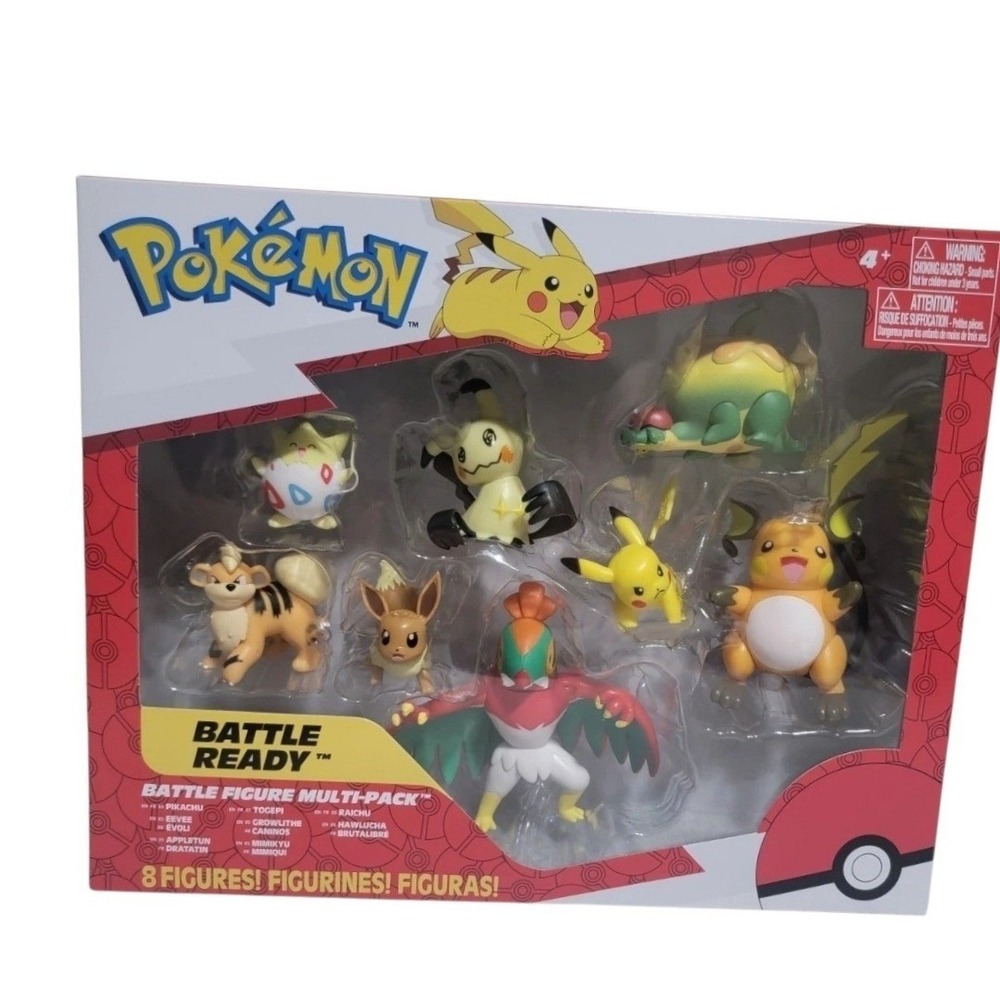 Pokemon Battle Ready Figure‎ Multi-Pack Kids 8-Piece Multicolor New Jazwares Set